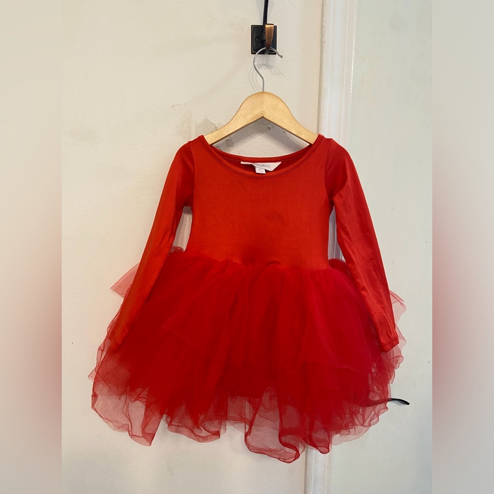 iloveplum Girls Dance Red Tulle Skirt Ballet Dress